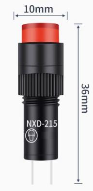 Компактный светодиодный индикатор NXD-215 (AC/DC24В, малый корпус, LED, красный)