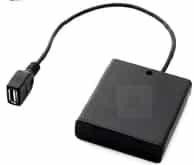 Батарейный отсек (держатель) для 4 батарей AA с USB-разъемом, тумблером и крышкой