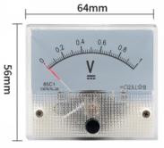 Voltmeter Meter 0-1V 85C1-V DC Pointer Size:64*56mm
