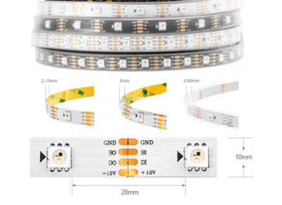 Адресная светодиодная лента WS2815 RGB5050 (белая, 12В, 30 LED/м, 5м, IP65, водонепроницаемая)