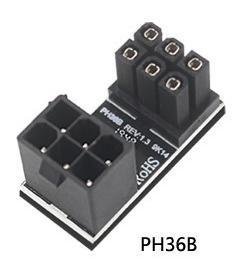 Адаптер ATX 8-pin PH36B (8-pin female - 8-pin male, угловой 180 градусов, для ПК и видеокарт)