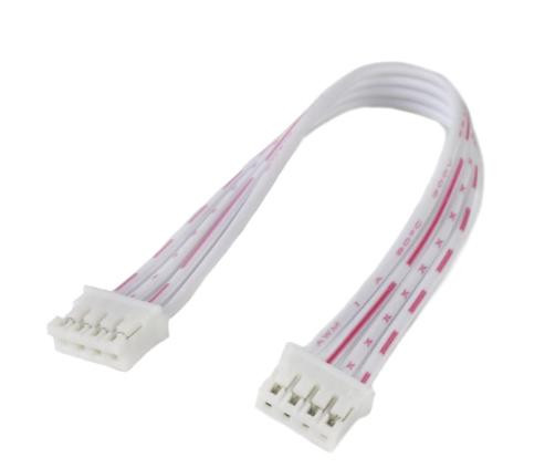 Двусторонний коннектор PH2.0 4P Female (прямой, красный и белый провод, 1007 26AWG, 15 см)