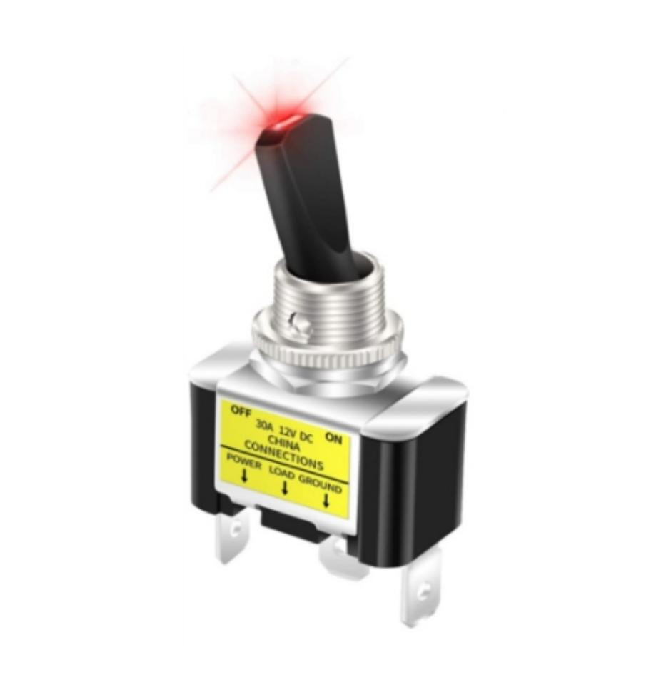 On/Off Switch 2 Position LED ASW-07D-2 SPST Car Turn Switch with 3 Pin Red