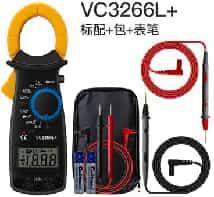 Клещевой мультиметр VC3266L+ (желтый, высокая точность, со звуковым сигналом, с кабелем 10А, без батареи)
