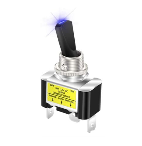 On/Off Switch 2 Position LED ASW-07D-2 SPST Car Turn Switch with 3 Pin Blue