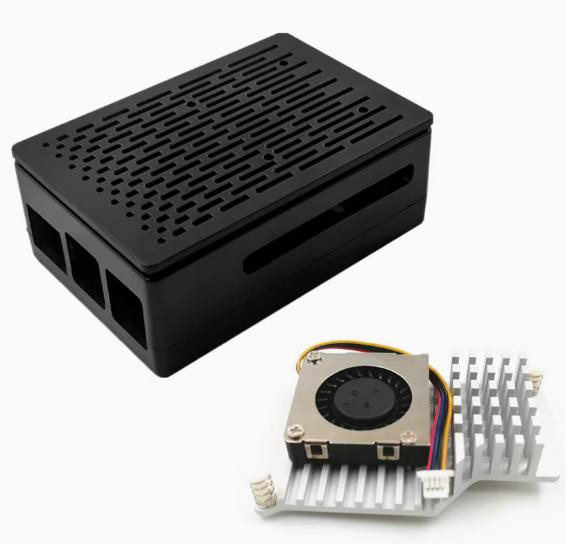 with 3007 Silver Cooler for Black ABS Striped Case Raspberry Pi 5B