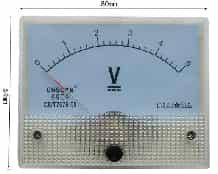 69C9-V DC Voltmeter Pointer Meter 0-5V Size:64*56mm
