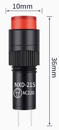 Компактный светодиодный индикатор NXD-215 (AC220В, малый корпус, LED, красный)