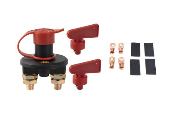 Copper Ring+4PCS Heat 12V/24V Car Battery Disconnect Isolator Red+2 Keys+4PCS Power Switch Shrink
