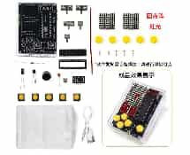 Kits 51 Microcontroller Soldering Practice Kit Pixel Game Console Electronic DIY Kit Red+Transparent