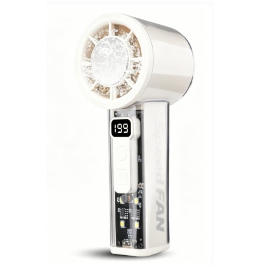 Mini Portable Handheld Speed Digital Display X20 4000mAh High USB Charging Fan White