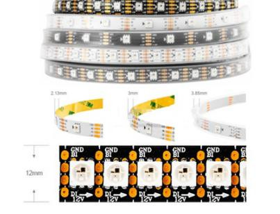 Адресная светодиодная лента WS2815 RGB5050 (черная, 12В, 144 LED/м, 1м, IP67, водонепроницаемая)