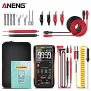 Цифровой мультиметр ANENG Q1-Pro (оранжевый, True RMS, 9999 отсчетов, проверка транзисторов, NCV, LCR, без батареи)