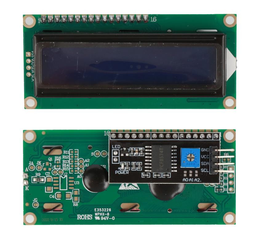 Дисплей LCD1602 с адаптером IIC/I2C, синий