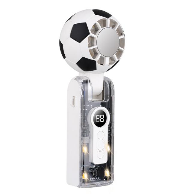 Mini Portable Handheld Football USB Charging Speed Digital Display X68 4000mAh High Fan White