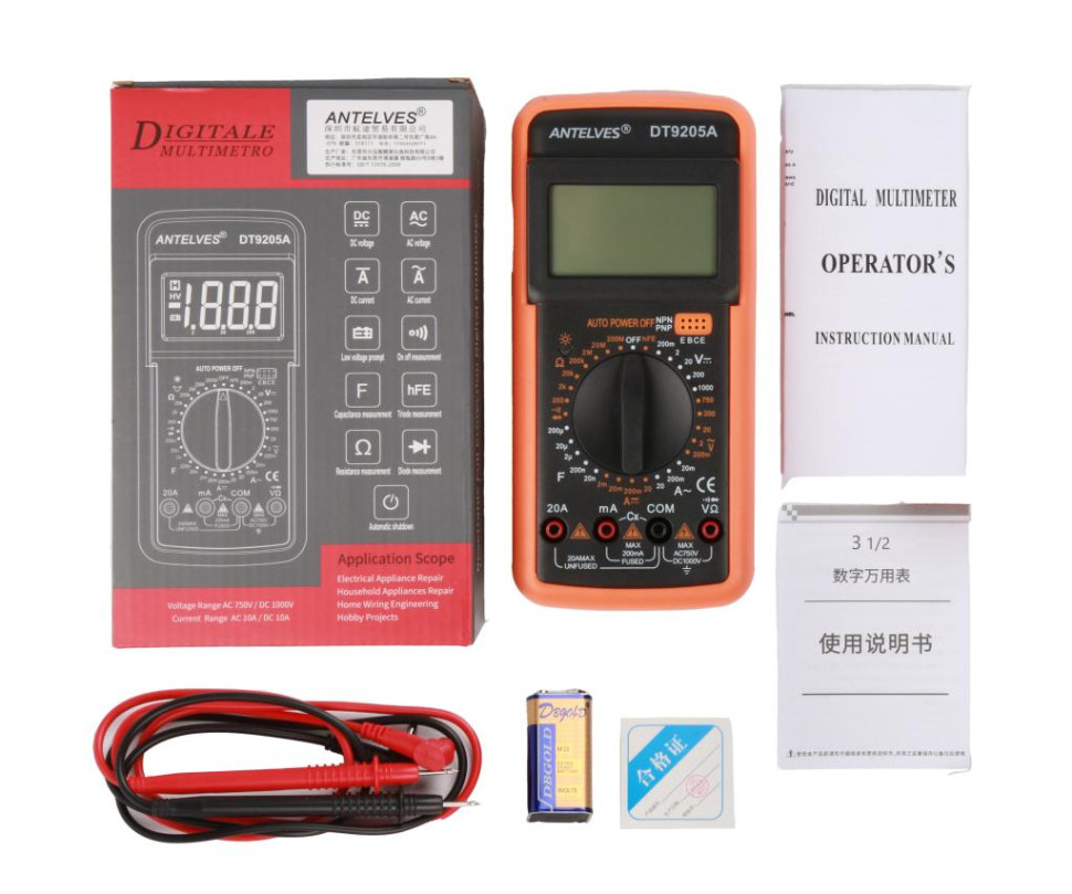 DT9205A Digital Multimeter (with Battery)