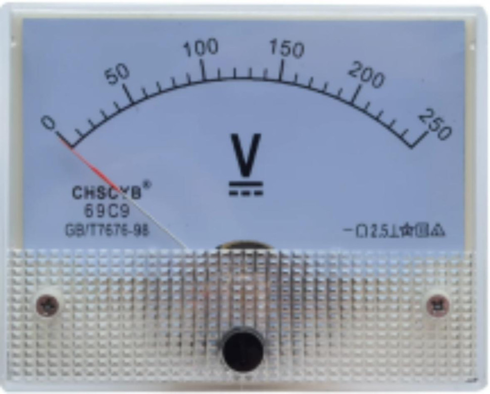 69C9-V DC Voltmeter Pointer Meter 0-250V Size:64*56mm