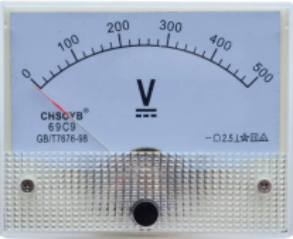 69C9-V DC Voltmeter Pointer Meter 0-500V Size:64*56mm