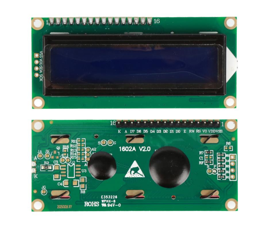 Дисплей LCD1602 синий, с пайкой