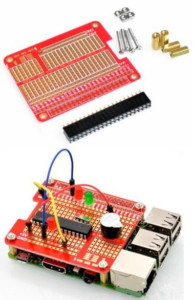 Плата расширения Proto HAT Shield для Raspberry Pi 3/4B
