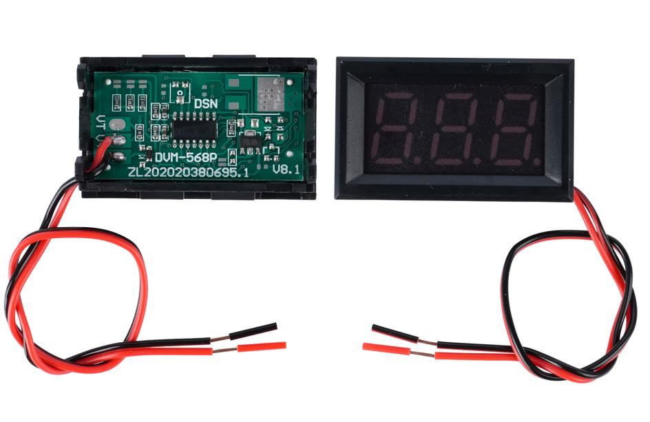 0.56inch 3.5-30V Two Wire DC Voltmeter Green
