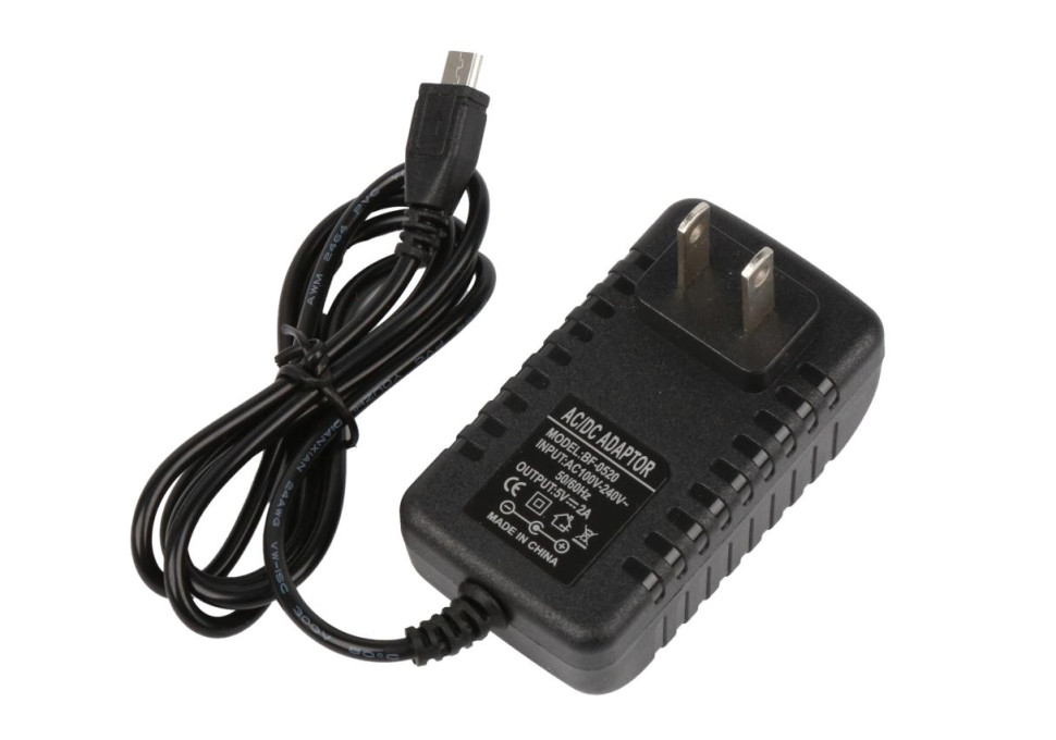 Адаптер питания (Micro USB, 5V/2A, US вилка) для RPi