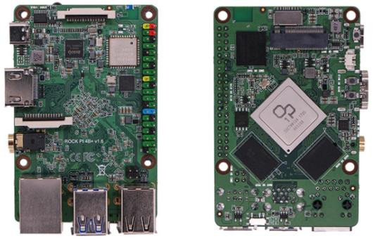 Одноплатный компьютер Rock PI 4B Plus (2 ГБ LPDDR4, 16 ГБ EMMC)