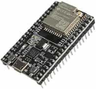 Черная базовая плата ESP32-DEVKITC с модулем ESP32-WROOM-32U (CP2102)