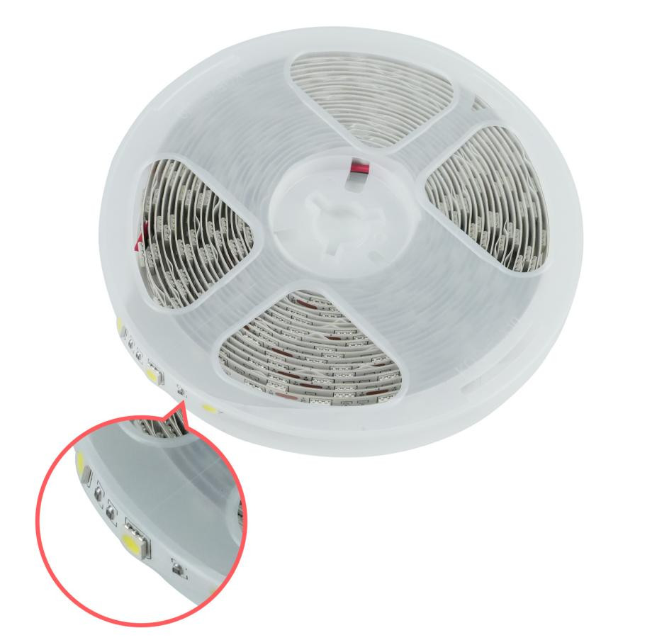 Светодиодная лента 5050 SMD (белый, гибкая, 12В, 60 LED/м, 5 метров)