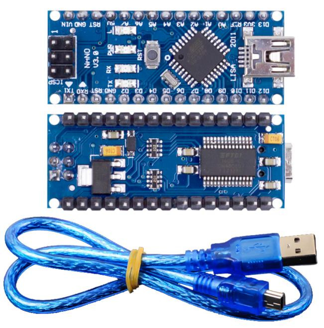 Контроллер Arduino Nano V3.0 FT232 Atmega328P-AU, с кабелем