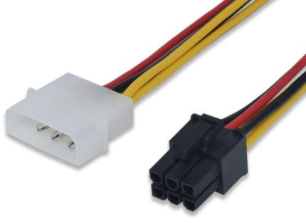 Кабель питания (Big 4-pin - 6-pin, длина 15 см)