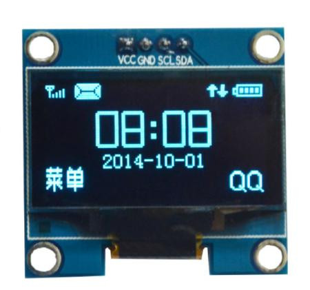 "Дисплей I2C OLED LCD 1.3"", SH1106 синие символы на белом экране"