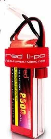 Аккумулятор RED (LiPo, 2S, 2600 мАч, 7.4В, 25С, для авиамоделей, разъем T Female)