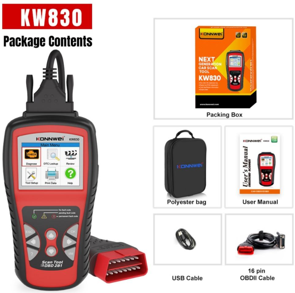 Scanner Tool Auto Code KONNWEI KW830 Car Reader OBD2 OBDII Diagnostic Tool