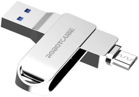 USB Flash RobotCube U403 (серебристый, USB3.2 Gen1+Micro, 256ГБ)