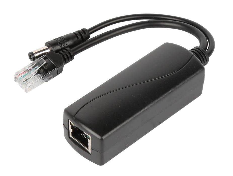 100M PoE Splitter (разъем DC5.5x2.1мм, 48В на 12В, 1.2А, неизолированный)