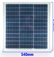 Солнечная панель 18V 40W поликристаллическая (размер 540х540х25 мм)