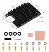 Комплект радиатора для Raspberry Pi CM4 (алюминий, включает: радиатор, 2x термопаста, отвертка, комплект винтов)