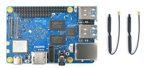 Одноплатный компьютер NanoPi M4V2 (4 ГБ, 64 ГБ eMMC, RK3399, 2 антенны)