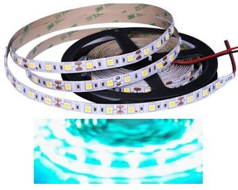 Светодиодная лента 5050 SMD (ледяной синий, гибкая, 12В, 60 LED/м, 5 метров)