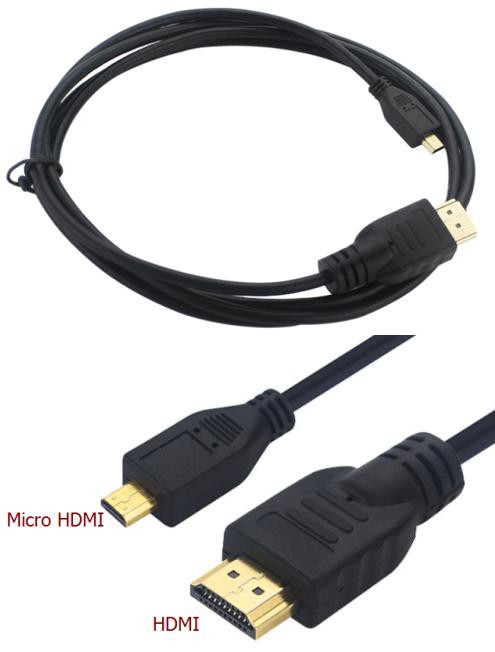 Кабель для Raspberry Pi 4B/Pi 5 Micro HDMI - HDMI  (1.5 м, медно-стальное покрытие)