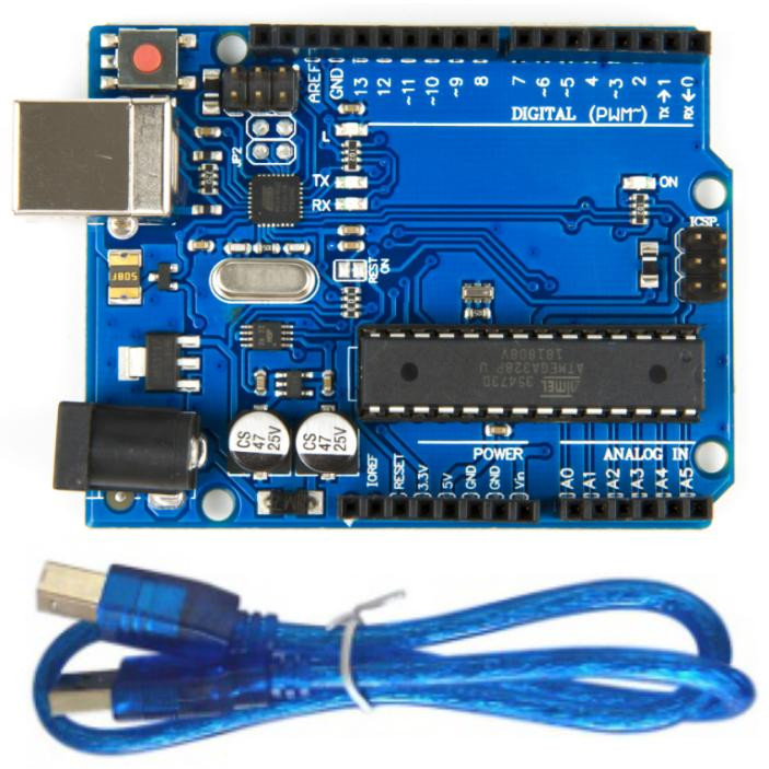 Контроллер Arduino UNO R3 DIP Atmega328P, с кабелем