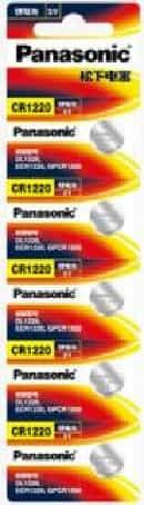Батарея PANASONIC CR1220 (Li, 3В, кнопочные, 5 шт.)