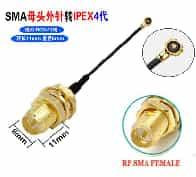 Антенна RP-SMA female-IPEX4 (15см, RG0.81, 11мм)