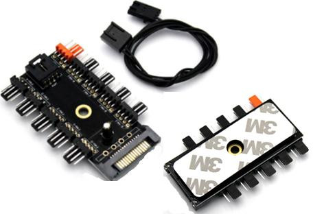 Контроллер вентиляторов (10 портов, 3-pin/4-pin, PWM, управление оборотами, питание Big 4-pin)