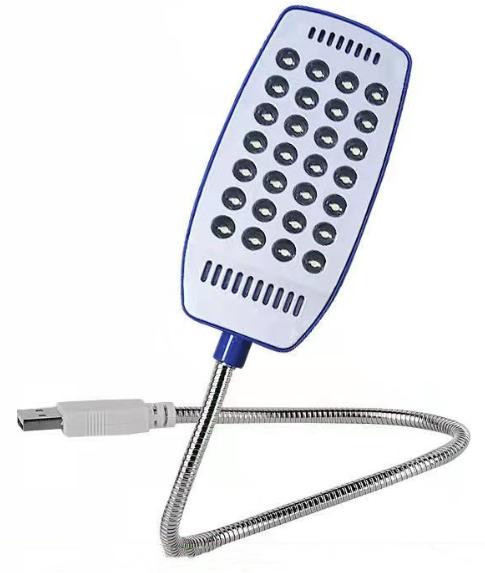 Светодиодная (28 LED) USB лампа для чтения без выключателя, синяя