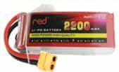 Аккумулятор RED (LiPo, 3S, 2200 мАч, 11.1В, 25С, высокая мощность, для авиамоделей, разъем XT60 Female)