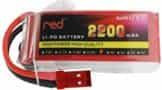 Аккумулятор RED (LiPo, 3S, 2200 мАч, 11.1В, 35С, высокая мощность, для авиамоделей, разъем JST Female)