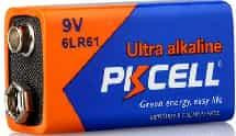 Батарея PKCELL 6LR61 (9В, щелочная, высококачественная, квадратная)