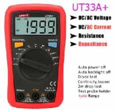 Цифровой мультиметр UNI-T UT33A+ (автоматический диапазон, измерение емкости до 2 мФ, без батареи)